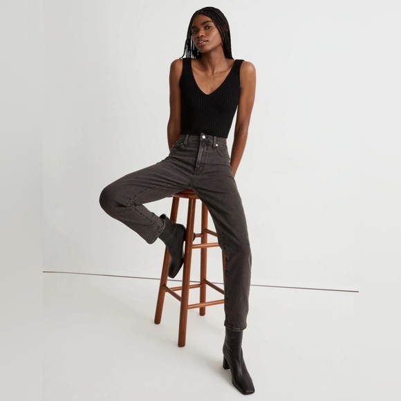 Madewell The Petite Perfect Vintage Jean Lunar Wash 33 Petite Faded Black Cotton - Picture 2 of 8